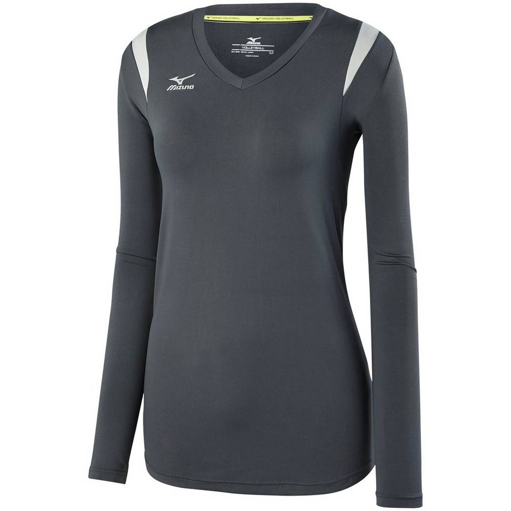 Womens Mizuno Balboa 5.0 Long Sleeve Volleyball Jersey Grey/Silver Philippines (IUEBHN139)